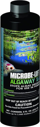 MICROBE-LIFT ALGA08 Algaway 5.4 Algae Control Treatment for Ponds and Water Gardens, Safe for Koi Fish, Goldfish, Plants, and Decorations, 8 Ounces by GreenHaven Gardens