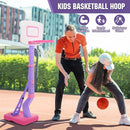 Super Joy Toddler Girl Basketball Hoop - Adjustable Kids Ball Hoop Set for Indoor - Portable Pink Mini Basketball Goal Outdoor Outside Pool Sport Toys Gifts for Baby Boys Age 1-3 2-4 3-5 by TinyTreasures Baby Boutique