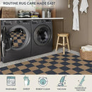 Lahome Checkered Easy Jute Living Room Rugs, 5x7 Dining Room Office Rug Farmhouse Outdoor Patio Carpet, Checkerboard Washable Non Slip Indoor Outdoor Blue Carpet for Backyard Entry Deck by CozyNest Decor