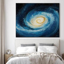 SIGNWIN 46"x60" Extra Large Framed Wall Art Spiral Galaxy Vivid Blue and Yellow Cosmic Space Illustration for Home Living Room Bedroom Decor (Frame Assembly Required) by CozyNest Decor