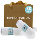 HIPHOP PANDA Baby Washcloths, Rayon Made from Bamboo - 2 Layer Ultra Soft Absorbent Newborn Bath Face Towel - Reusable Baby Wipes for Delicate Skin - Gray Stripe, 30 Pack by TinyTreasures Baby Boutique