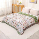 Boho Throw Blanket for Bed, 100% Cotton Ultra Soft Rustic Quilt King Blanket Florals and Animals Printed Farmhouse Decor Large Bed Blankets,90"×98" All Season Rustic Throw for Sofa Couch Chair by CozyNest Decor