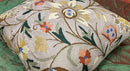 Beige Floral Pillow Cover Taupe Flower Traditional Hand Embroidered Pillowcase Traditional Outdoor Cushion Suzani Couch Flowery Needlepoint Chair Cushion Wool Size - 18x18 by CozyNest Decor