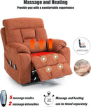Oversized Lazy Boy Recliner Chair, 4 Motor Recliner with Power Headrest and Lumbar, Nursing Lift Chair with Vibrating Massage and Heated Seat by CozyNest Decor