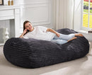 Hobestluk 5FT Bean Bag Chairs Adult Bean Bag with Portable Handle Comfy Large Bean Bag Lounge Chair with Removable Cover for Living Room Bedroom (Stripe Dark Grey, 5FT) by TinyTreasures Baby Boutique