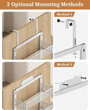 Over the Door Pantry Organizer 8-Tier, Large Metal Door Spice Rack with Adjustable Basket, 2 in 1 Wall Mount or Hanging Heavy-Duty Pantry Door Storage Shelf for Kitchen and Bathroom, White by CozyNest Decor