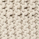 REDEARTH · Cube Low Pouf Foot Stool Ottoman - Hand Knitted Poof - Cord Boho Pouffe - Home Décor - Stuffed Footrest for Living Room - Nursery - Bedroom - Covered Patio - Room (16" x 16" x 8") - Ivory by CozyNest Decor
