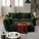 Modern Minimalist Chenille Modular Sectional Sofa, Deep-Seat 3-Seater L-Shaped Couch with Movable Ottoman and Thick Cushions, Upholstered Sofa for Living Room, Bedroom, Office, Apartment(Green L Sofa) by CozyNest Decor