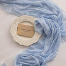 3pcs Light Blue Gauze Rustic Cheesecloth Table Runner 120 Inch 10 FT for Wedding Baby Shower Bridal Shower Birthday Engagement Garden Outdoor Party Long Sheer Boho Decorations by CozyNest Decor