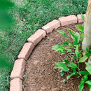 Beuta Landscape Edging | Garden Edging Border | Faux Stone Bricks for Lawn edging, Flower beds, Pathways & Yard Edging– 4 Packs | Each Section Has 6 Bricks 48"L x 4"W x 2.25"H | 12 Spikes |Sandstone by GreenHaven Gardens