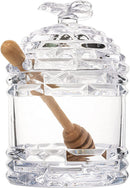 Bee Honey Jar By 5 H Glass Honey Pot With Dipper And Lid Cover For Home Kitchen Hone by The Wine Savant