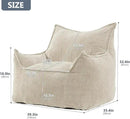 Giant Bean Bag Chair Sofa for Adults Teens, Comfy Corduroy Large Bean Bag Chairs with Armrests for Bedroom Living Room, Adult BeanBag Lazy Sofa Couch Chairs with Filler Included by CozyNest Decor