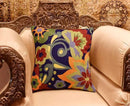 Blue Floral Pillow Cover | Navy Flower Throw Pillow | Outdoor Suzani Cushions | Hand Embroidered Chair Cushion | Wool Size - 18x18 by CozyNest Decor