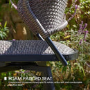 VICLLAX Patio Bar Stool Chairs with Footrests and Padded Seat, Bar Height Swivel Patio Chairs Set of 6, Brown Woven Wicker Swivel Bar Stools for Lawn Garden by CozyNest Decor