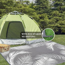 Pauwer Waterproof Outdoor Rug 8x10, Reversible Plastic Straw Patio Camping Rug, Indoor Outdoor RV Mat Carpet for Deck, Camper, Porch, Balcony, Backyard, Picnic, Leaf Grey by GreenHaven Gardens