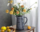 Quoowiit Ceramic Rustic Vase with Handle, Black Distressed Decorative Farmhouse Pitcher Vase for Home Decor Living Room Bedroom Kitchen Office Shelf Decor Centerpiece Table Decoration by GreenHaven Gardens