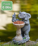 Garden Elephant Statues for Bird Bath: Outdoor Sculptures for Lawn Patio Yard Balcony Porch - Unique Gifts for Mother Grandma by GreenHaven Gardens