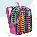 Wildkin 15-inch Kids Backpack – Durable, Padded, Adjustable for School & Travel - Rainbow Hearts by TinyTreasures Baby Boutique