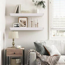 24"x6.8"x1.6" Slanted Floating Wall Shelves 2-Pack - Rustic White Finish, Heavy-Duty Solid Wood Design with Hidden Brackets - Perfect for Living Room, Kitchen, Bathroom, or Office by CozyNest Decor