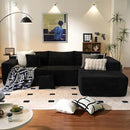 ovios 104" Cloud Sectional Couch with L-Shape Chaise,Modern Modular Sofa with Deep Seat, Upholstered Couches for Living Room Bedroom,No Assembly Required, Black (Corduroy Fabric) by CozyNest Decor