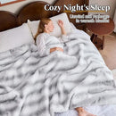 Luxury Faux Fur Blanket - Soft Warm Plush Blankets for Couch Sofa Bed, Fluffy Thick Throws for Bedroom, Office, Living Room, Decorative Reversible, Not Easy to shed- 50"x60", Grey/White by CozyNest Decor