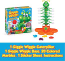 PlayMonster Giggle Wiggle Board Games for Kids, Hand-Eye Coordination, Preschool Games, The Twisting-Turning Race to Get Your Marbles to The Top Game, Ages 4+, Batteries Not Included by TinyTreasures Baby Boutique