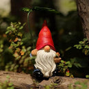 Garden Gnome Statue Decoration with Leaf Umbrella, 6.5” Figurine Ornament for Indoor Outdoor Home Patio Yard Lawn, for Gnome Lovers & Garden Enthusiasts，Mom，Women by CozyNest Decor