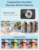 5K Digital Camera - 72MP UHD Digital Cameras for Photography - Autofocus Point and Shoot Small Camera with Flash for Kids - 2.8 Inch Screen Compact Portable Vlogging Camara with 16X Zoom, 32GB SD Card by TinyTreasures Baby Boutique