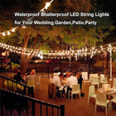 25Ft G40 Outdoor Patio String Lights,LED Bistro String Light with 27 Clear Shatterproof Bulbs(2 Spare),Decorative String Lights for Patio Garden Backyard Cafe Party Wedding Christmas,White Wire by GreenHaven Gardens