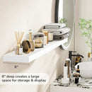 Fun Memories 48 Inch Floating Shelves - Fireplace Mantel Shelf - Deep Wall Mounted Wood Storage Shelf for Bedroom, Kitchen, Farmhouse - 1 Pack, Rustic White by CozyNest Decor