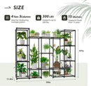 Large Plant Stand Indoor Outdoor Metal Plant Shelf Waterproof Plant Rack for Multiple Plants Wide Flower Stand for Patio Balcony Garden Black by GreenHaven Gardens