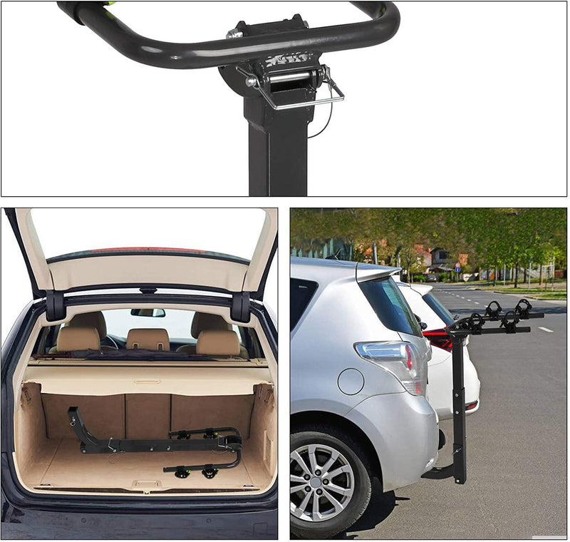 Bike Rack for Car Rack 2-Bike Hitch Mount Bicycle Rack for SUV with 2-Inch Receiver, Rubber Lock & Sleek Pad