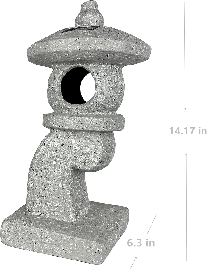 14’’ High Asian Solar-Powered Zen Pagoda Garden Statue LED Light Solar Lamp for Outdoor Japanese Decoration Aesthetic Garden Figurines, photo 6 of 9