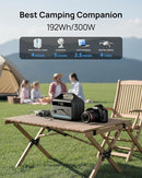 DARAN Portable Power Station 300W, 192Wh LiFePO4 Battery Backup, Solar Generator with 2 AC Outlets, USB-C PD 60W, LED Light, Lightweight Power Bank for Camping, RV, Travel, Home Emergency by TinyTreasures Baby Boutique
