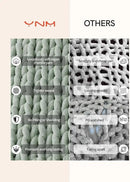 YnM Chunky Throw Blanket, Medium-Weight, Hand Knitted with Chenille Yarn, Skin Friendly, Ventilated and Breathable, Machine Washable, Home Décor Piece for Couch, Sofa and Bed (Sage Green, 50x60 Inch) by CozyNest Decor