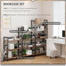 4NM 4 Tiers No Assembly Book Shelves, 41.3" H Folding Bookshelf Bookcase Open Industrial Foldable Shelves for Bedroom, Living Room, Home Office - Rustic Brown Black by CozyNest Decor