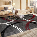 Rugshop Modern Wavy Circles Design Area Rug 6'6" x 9' Red by TinyTreasures Baby Boutique