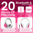 Puro Sound Labs BT2200 Plus Kids Bluetooth Headphones – Volume-Limiting 85dB, Studio-Grade Audio, Over-Ear & Comfy Design, 20-Hour Battery Life, Easy to Connect Wireless Headphones for Kids, Pink by TinyTreasures Baby Boutique