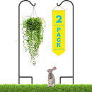 Gray Bunny 65" Shepherds Hooks for Outdoor 2 Pack, Thick Bird Feeder Pole, Hanging Plant Stand, Shepherds Hook for Bird Feeder, Non-Hollow, Non-Adjustable, Extra Long Base Prongs by GreenHaven Gardens