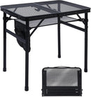 Camping Table, 2x1.3 FT Portable Folding Grill Table, Lightweight Height Adjustable Metal Tables with Mesh Desktop and Mesh Bag, Outdoor Tables for Camping, Picnic, Beach and BBQ, Black by GreenHaven Gardens