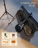 Eastar 4/4 Violin Set Full Size Fiddle Solidwood for Adults with Hard Case, Shoulder Rest, Rosin, Two Bows, Clip-on Tuner and Extra Strings, Black by TinyTreasures Baby Boutique