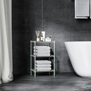 750 lbs 3-Shelf Storage Shelves Wire Shelving Unit Standing Metal Rack for Small Places Narrow Wire Rack for Bathroom, Green 13.8 D x 13.8" W x 25.5" H by CozyNest Decor