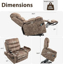 27in Extra Wide Power Lift Recliner Chair for Big Tall with Extended Footrest Heat Massage, Oversized Electric Lift Recliner Chairs for Adults Elderly Seniors, Arm Storage & Cup Holders by CozyNest Decor