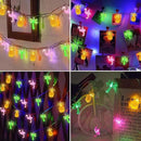 Couah 30 LED 16Ft Summer Beach Hawaiian String Lights - 8 Modes & Timer - Flamingo Pineapple Palm Tree Fairy Lights - Battery Operated for Tropical Party Pool Decorations by CozyNest Decor