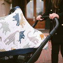 Little Unicorn Breathable Car Seat Canopy | Magnetic Closure Cover & Universal Fit | Protection & Privacy for Baby (Dino Friends) by TinyTreasures Baby Boutique
