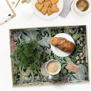 Spsyrine Serving Tray with Handles, Plastic Decorative Tray for Coffee Table, Living Room, Home Decor, Golden Lily by CozyNest Decor