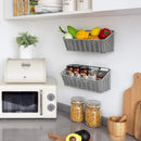 GRANNY SAYS Wicker Hanging Basket, 2 Pack Storage Baskets for Cabinet, Wall Mount Fruit Basket for Kitchen, Adhesive Bathroom Cabinet Organizer, Pantry Organizers and Storage, Gray by GreenHaven Gardens