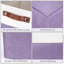 13x13 Cube Storage Bins, Collapsible Fabric Storage Box, 4 Pack Closet Baskets with Handles for Organizing, Shelf, Toys, Clothes, Home, Office, Nursery (Purple&White) by CozyNest Decor