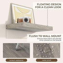 RICHFOCUS 16Inch Floating Shelves for Wall 2 Pack Shelves for Bedroom|Kitchen|Bathroom Wall Mounted Rustic Wood Floating Shelf with Invisible Brackets for Books|Storage|Decor, Grey by CozyNest Decor
