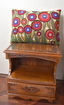Lumbar Yellow Poppy Floral Pillow Cover Red Poppies Flower Pillows Farmhouse Chair Cushion Floral Poppy Hand Embroidered Size 14x20 by CozyNest Decor
